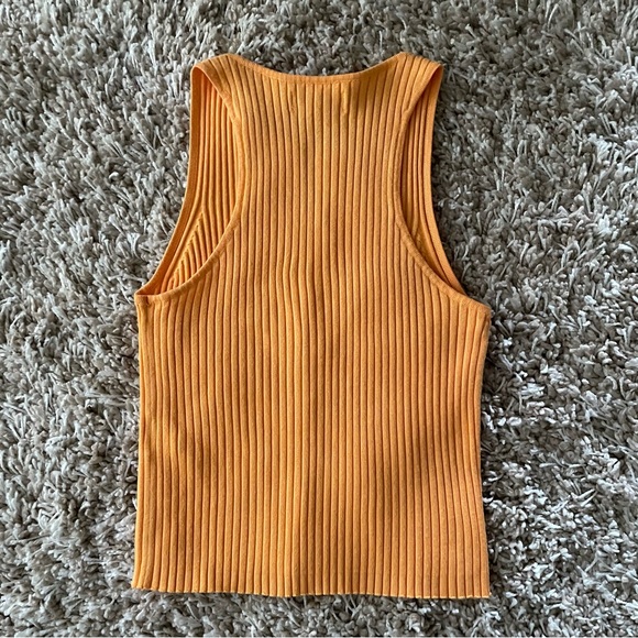 Calvin Klein Ribbed Sweater Tank - Button Front - Racerback -Cropped - Picture 8 of 9